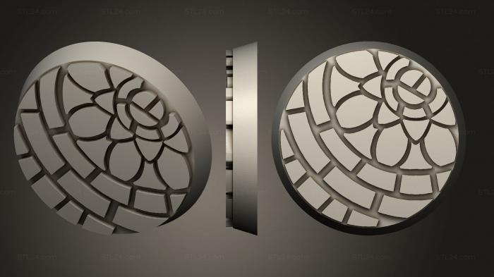 Базы (Мозаичный магнит с круглым основанием 32 мм V5, BASES_3740) 3D модель для ЧПУ станка