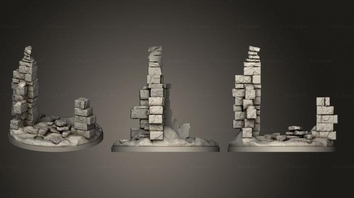 Bases (Norse Raiders Base Owl Goddess Ruins Large, BASES_3884) 3D models for cnc