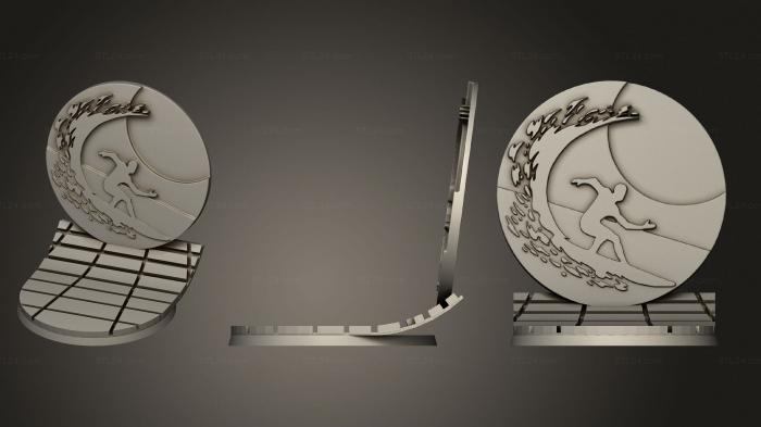 Базы (Магнит с круглым основанием ретро-волны 80 мм, BASES_4218) 3D модель для ЧПУ станка