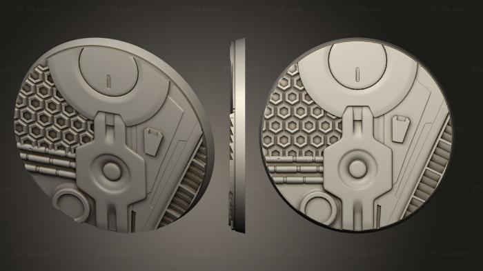 Bases (Sci Fi 80mm round base magnet, BASES_5164) 3D models for cnc