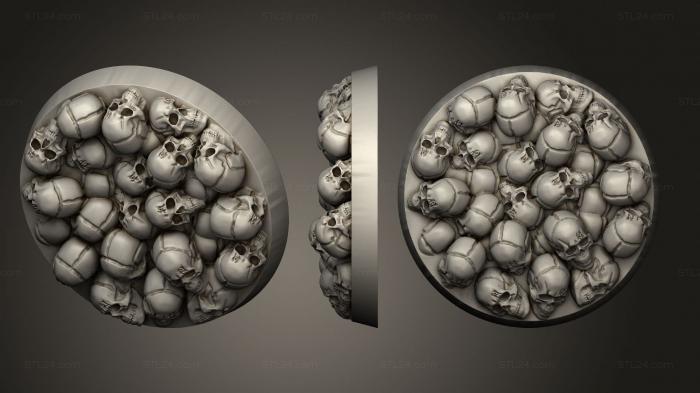 Bases (skull pile base 40mm, BASES_5275) 3D models for cnc