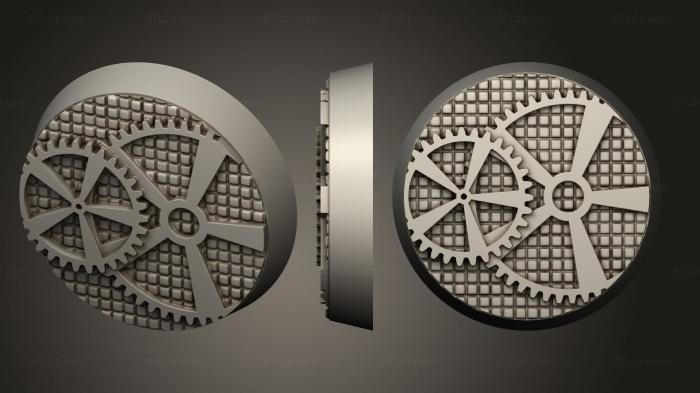 Bases (Steam Punk 25mm round base magnet, BASES_5884) 3D models for cnc