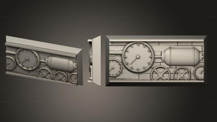 Базы (Магнит с квадратным основанием Steam Punk 25x50 мм, BASES_5886) 3D модель для ЧПУ станка