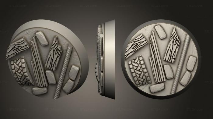 Bases (Urban Apocalypse 32mm round magnet V4, BASES_6182) 3D models for cnc