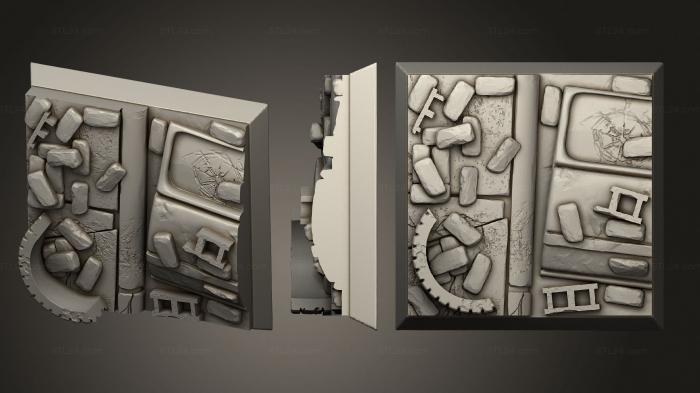 Bases (Urban Apocalypse 40mm square magnet, BASES_6186) 3D models for cnc