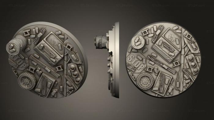 Bases (Urban Apocalypse 80mm round base magnet, BASES_6193) 3D models for cnc