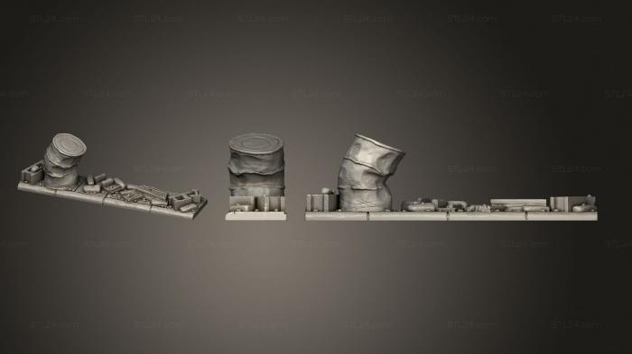 Базы (Городская руинная местность 7, BASES_6202) 3D модель для ЧПУ станка