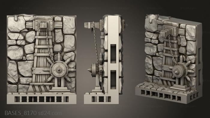 Bases (Dungeon Walls wall Curved, BASES_8170) 3D models for cnc