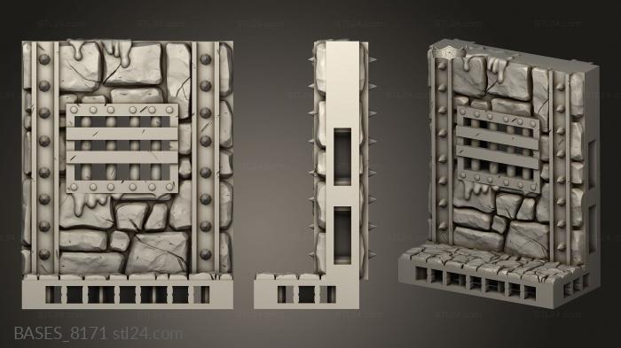 Bases (Dungeon Walls wall Curved, BASES_8171) 3D models for cnc