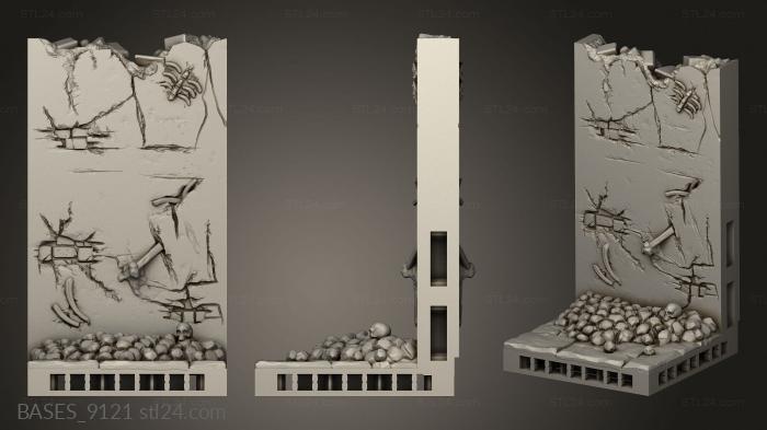 Bases (Hidden Crypt Walls mors Vincit Omnia, BASES_9121) 3D models for cnc