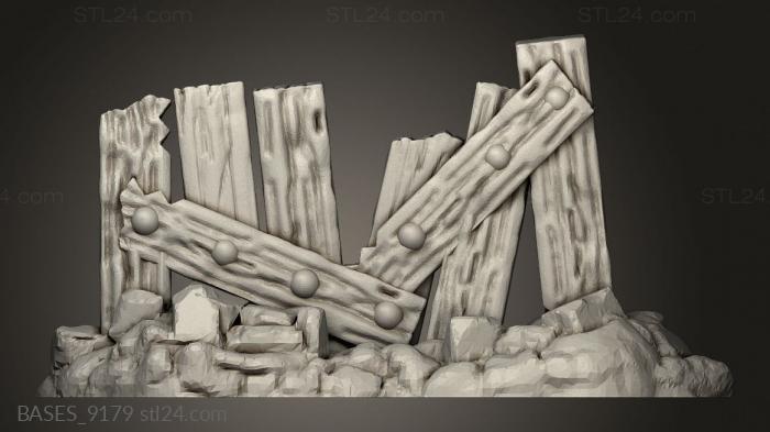 Bases (Humble Shanty Fences Fence Straight, BASES_9179) 3D models for cnc