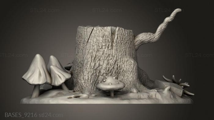Bases (stump with branch, BASES_9216) 3D models for cnc