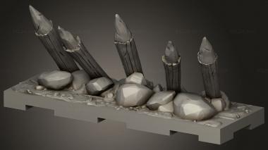 Bases (ROCK FIELD Spikes Tile, BASES_9349) 3D models for cnc