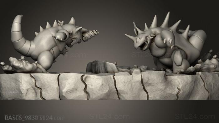 Bases (NIDOKING VS RHYDON NIDOKING VS RHYDON, BASES_9830) 3D models for cnc