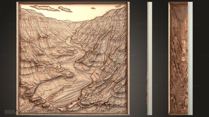 Архитектура, Море и Пейзажи (Река в ущелье — стихия воды, BRAA_001035) 3D модель для ЧПУ станка