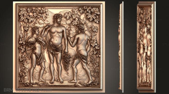Легенды, эпос и античность (Дионис в лозах — ликование вина, BRM_001548) 3D модель для ЧПУ станка