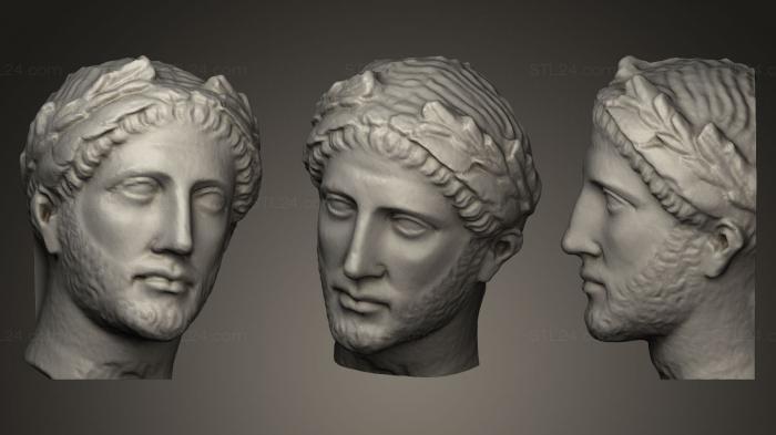 Бюсты и головы античные и исторические (КИПРОИТ ПОРТРЕТ МУЖЧИНА, BUSTA_0008) 3D модель для ЧПУ станка