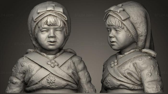 Бюсты и головы античные и исторические (Escultura busto de nia Скульптура девушки, BUSTA_0036) 3D модель для ЧПУ станка