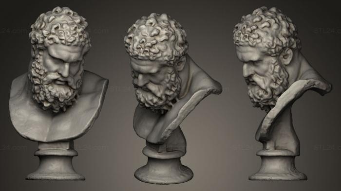 Busts and heads antique and historical (Hercules Farnese, BUSTA_0060) 3D models for cnc