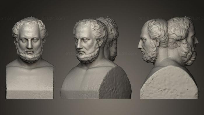 Busts and heads antique and historical (Herodotus and Thucydides, BUSTA_0064) 3D models for cnc