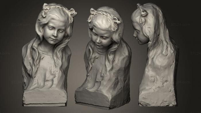 Бюсты и головы античные и исторические (Казимира Малачинская Пайздерская Голова девушки, BUSTA_0081) 3D модель для ЧПУ станка
