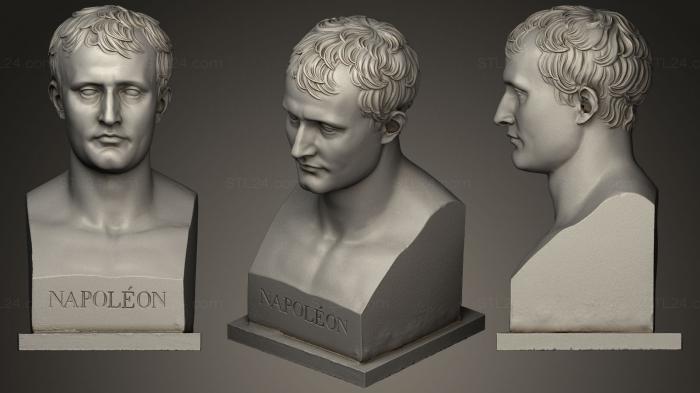 Бюсты и головы античные и исторические (Наполеон на квадратном подиуме, BUSTA_0102) 3D модель для ЧПУ станка