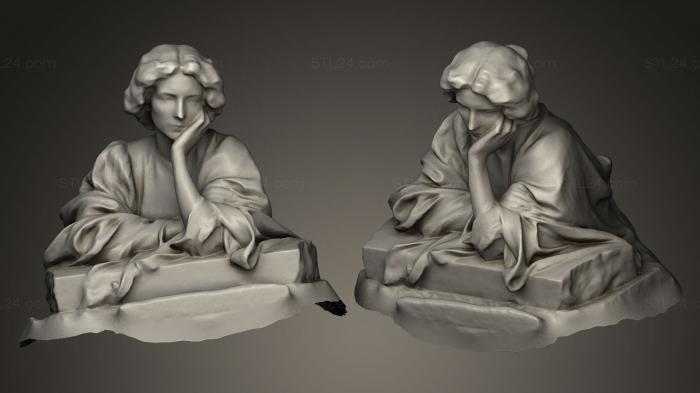 Busts and heads antique and historical (Pensativa o Desencant, BUSTA_0116) 3D models for cnc