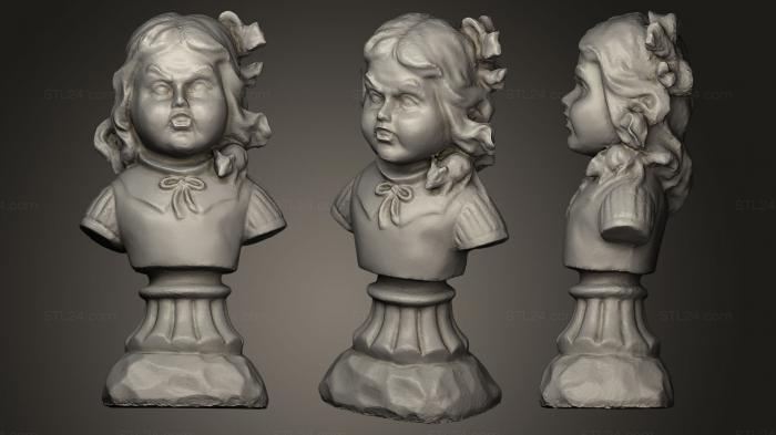 Бюсты и головы античные и исторические (Странная маленькая девочка, BUSTA_0149) 3D модель для ЧПУ станка