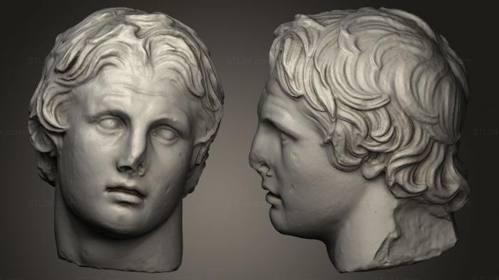 Бюсты и головы античные и исторические (Голова Александра Македонского, BUSTA_0189) 3D модель для ЧПУ станка