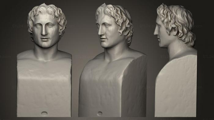Бюсты и головы античные и исторические (Александр Великий, BUSTA_0191) 3D модель для ЧПУ станка