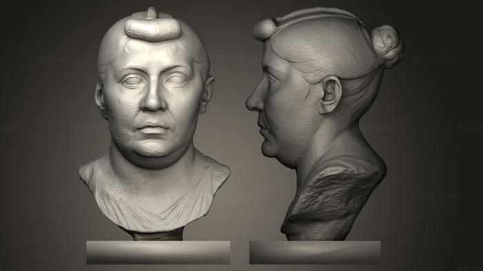 Бюсты и головы античные и исторические (Женский портрет Августа с надписью, BUSTA_0211) 3D модель для ЧПУ станка