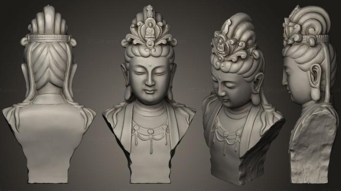 Busts and heads antique and historical (Buddha Wood Carving Sculpture Photo, BUSTA_0245) 3D models for cnc