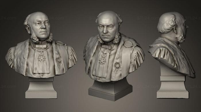 Бюсты и головы античные и исторические (Бюст Самюэля Птивье, BUSTA_0247) 3D модель для ЧПУ станка