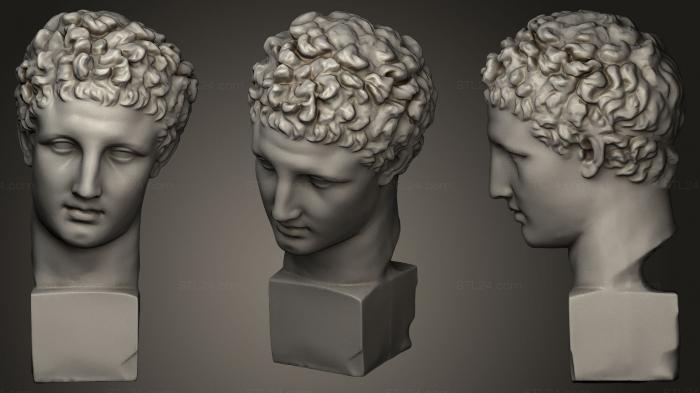 Бюсты и головы античные и исторические (Бюст Александра Македонского, BUSTA_0253) 3D модель для ЧПУ станка