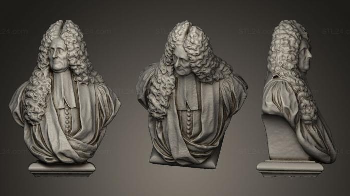 Busts and heads antique and historical (Bust of JF van Caverson, BUSTA_0257) 3D models for cnc