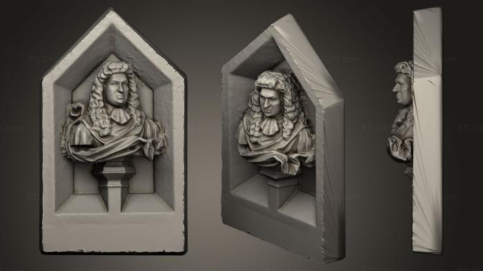 Busts and heads antique and historical (Bust of Samuel Pepys, BUSTA_0258) 3D models for cnc
