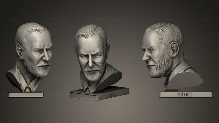 Busts and heads antique and historical (bust of Sigmund Freud, BUSTA_0259) 3D models for cnc