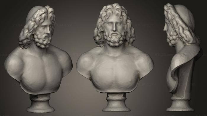 Бюсты и головы античные и исторические (Колоссальный мраморный бюст Зевса, BUSTA_0264) 3D модель для ЧПУ станка