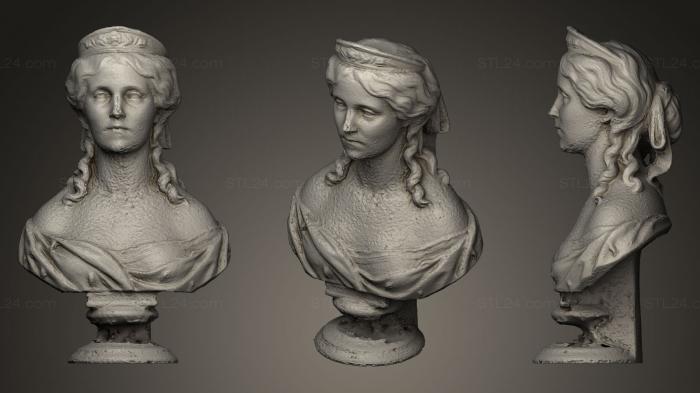 Бюсты и головы античные и исторические (Наследная принцесса Августа Прусская, BUSTA_0266) 3D модель для ЧПУ станка