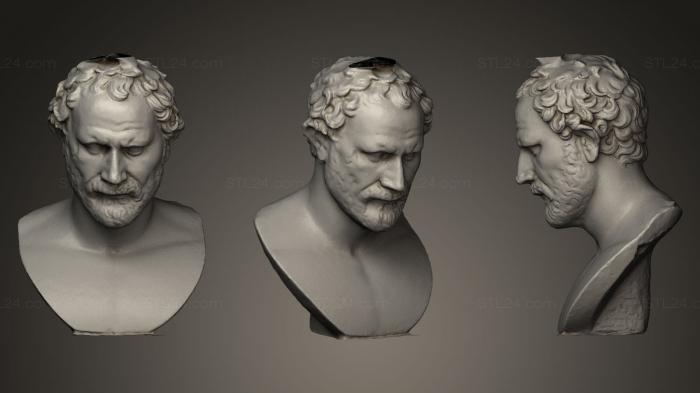 Бюсты и головы античные и исторические (Лувр Демосфен, BUSTA_0286) 3D модель для ЧПУ станка