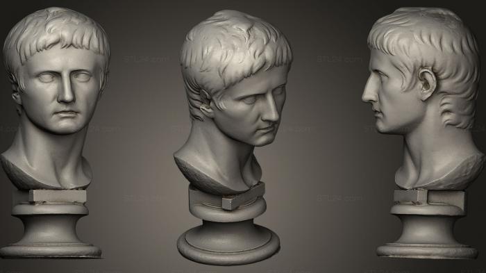 Бюсты и головы античные и исторические (Император Август, BUSTA_0312) 3D модель для ЧПУ станка