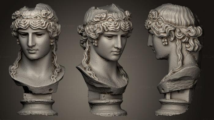 Busts and heads antique and historical (Antinos Mondragone High Res, BUSTA_0319) 3D models for cnc