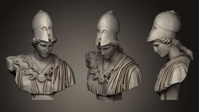 Бюсты и головы античные и исторические (Афина из Веллетри, BUSTA_0322) 3D модель для ЧПУ станка