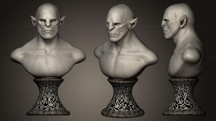 Busts and heads antique and historical (Azog bust likeness study, BUSTA_0328) 3D models for cnc