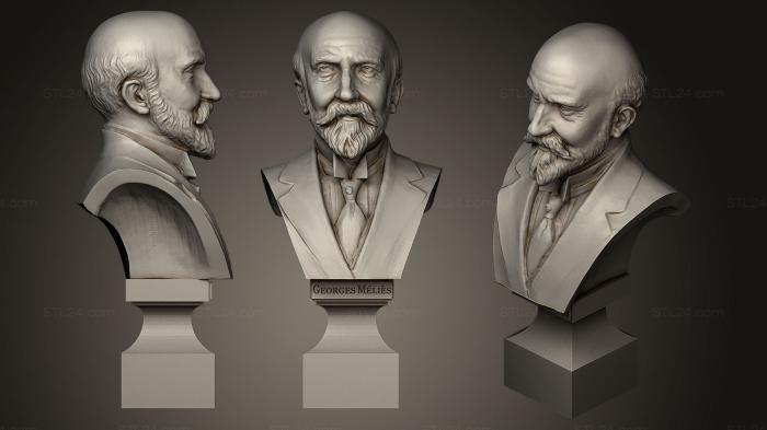 Busts and heads antique and historical (buste de Georges Melies, BUSTA_0345) 3D models for cnc