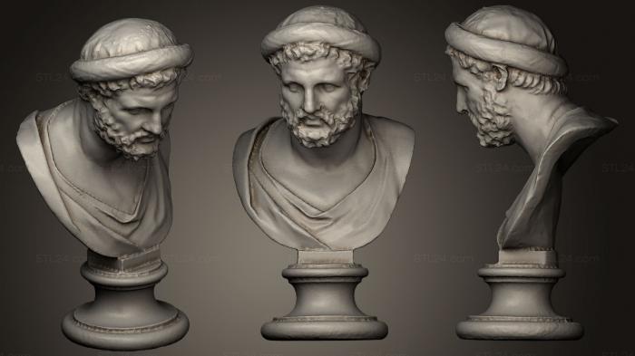 Busts and heads antique and historical (Busto de Arquita de Tarento, BUSTA_0346) 3D models for cnc