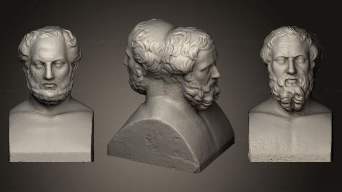 Busts and heads antique and historical (Doppelherme des Thukydides und des Herodot, BUSTA_0376) 3D models for cnc