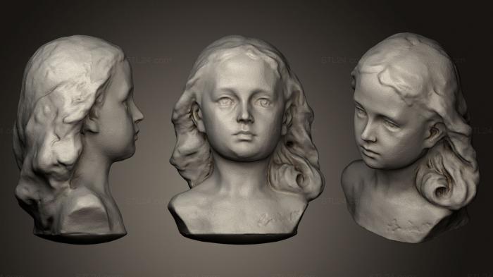 Busts and heads antique and historical (Little Girl with bronze statue, BUSTA_0440) 3D models for cnc