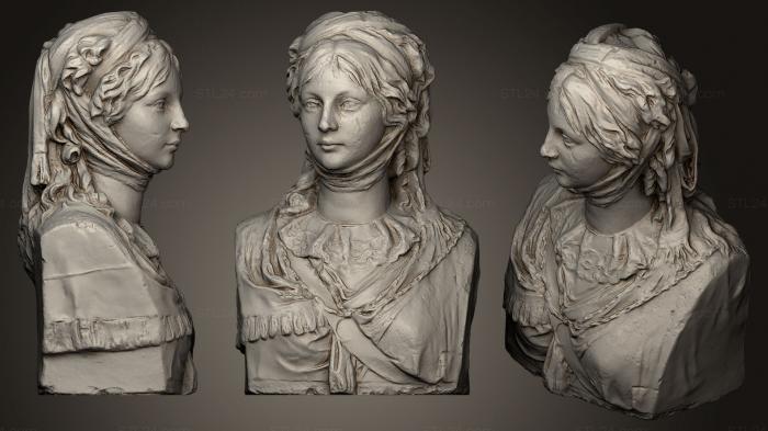 Busts and heads antique and historical (Luise Queen of Prussia, BUSTA_0448) 3D models for cnc