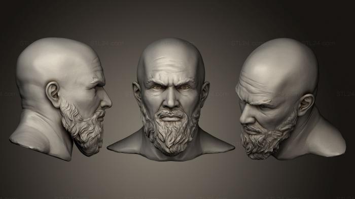 Busts and heads antique and historical (Male Head Sculpt Printable, BUSTA_0450) 3D models for cnc